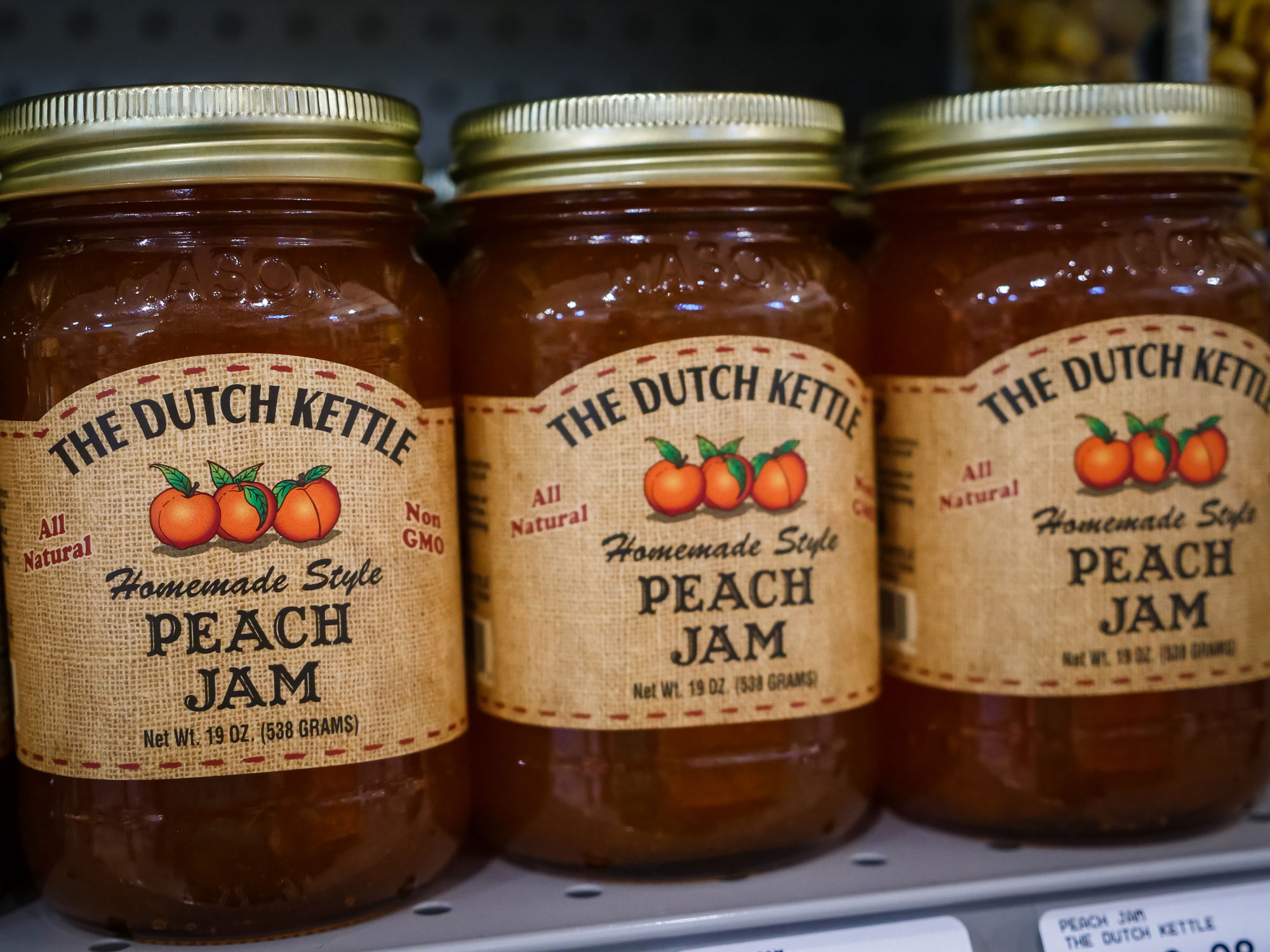 the dutch kettle peach jam at lowry's store in harmony, nc
