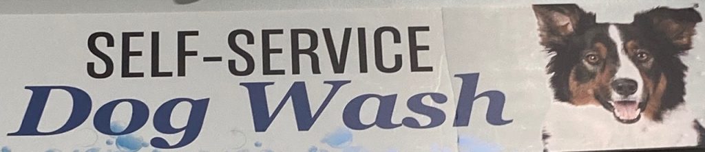 Self-service dog wash sign