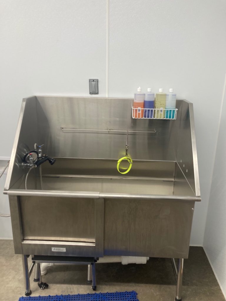 Self-service dog wash tub available at Lowry's store in Harmony, NC