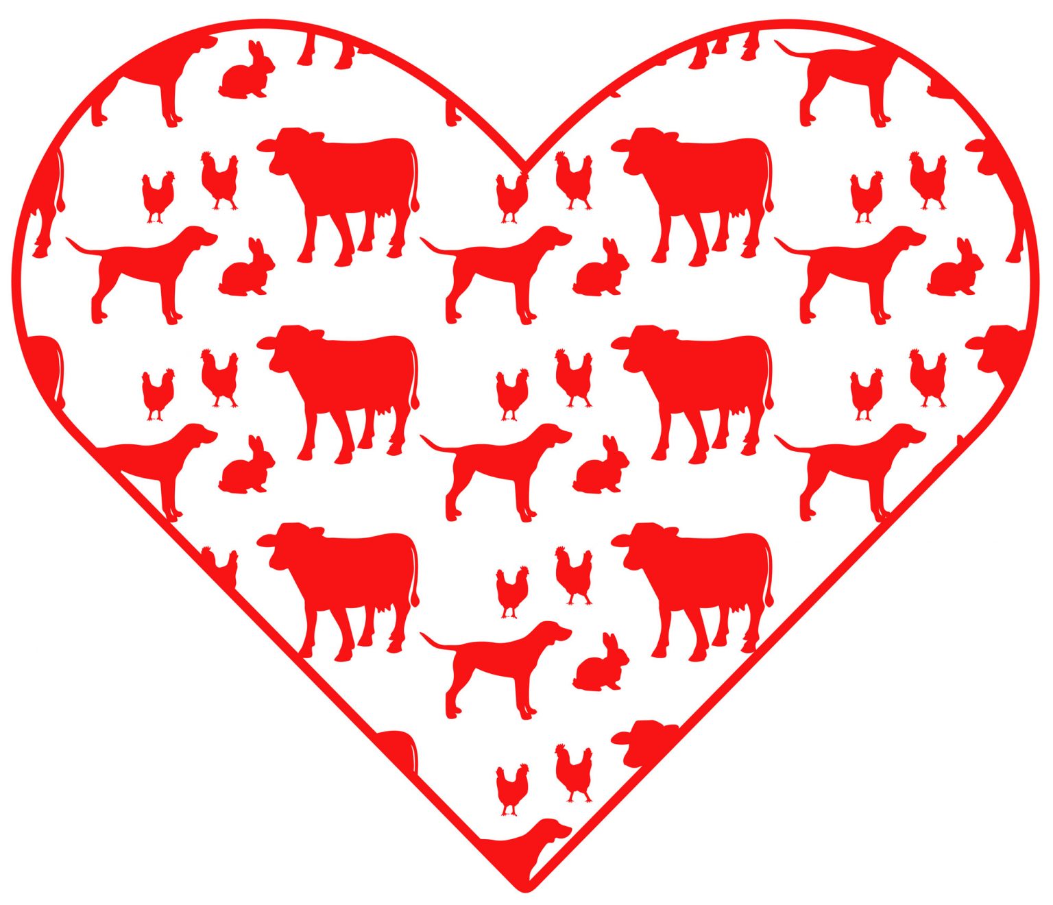 lowry's farm animals in heart graphic