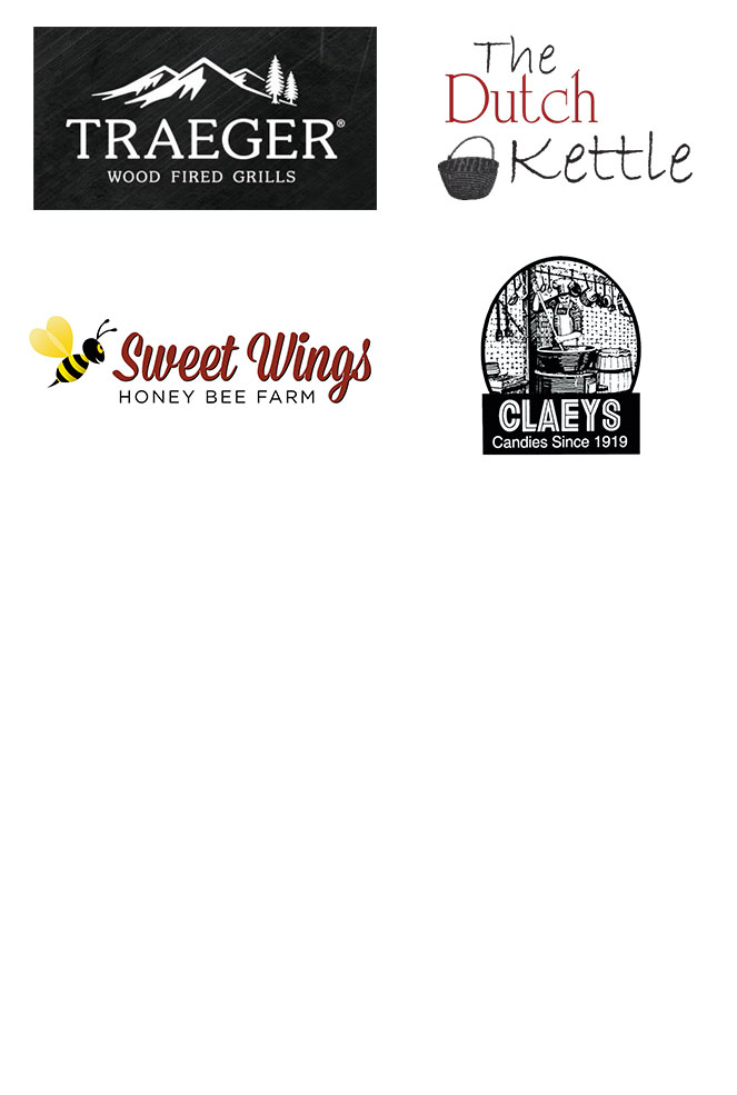 logos for traeger, the dutch kettle, sweet wings, and claeys brands