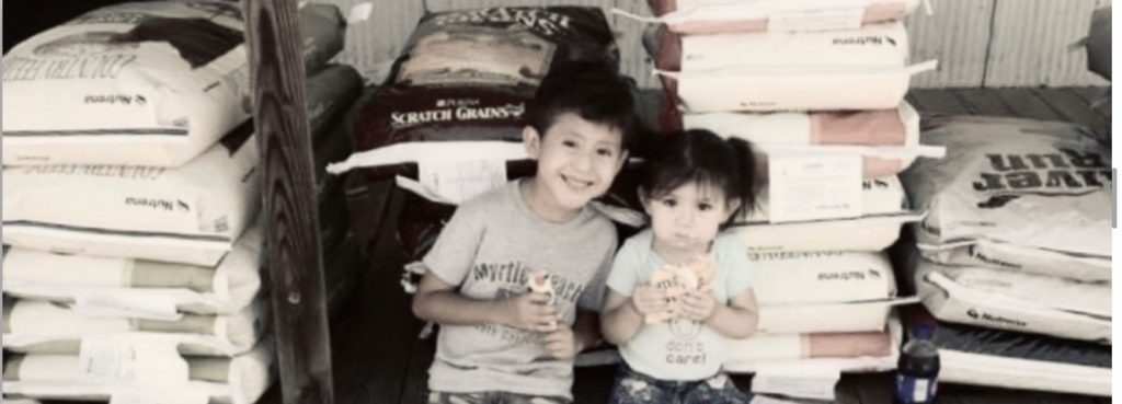 vintage photo of children at the old Lowry's store